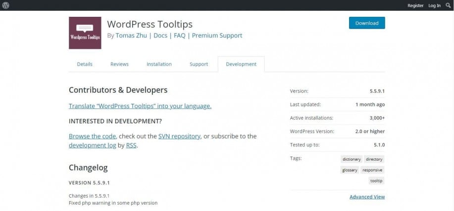 WordPress Tooltip Plugin: