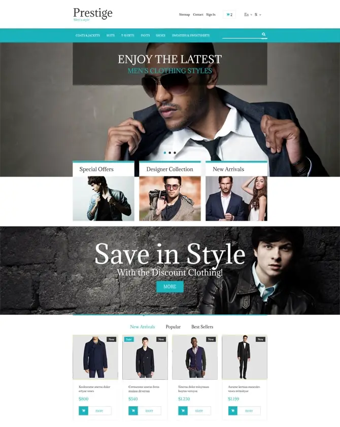  Prestige free Prestashop Theme