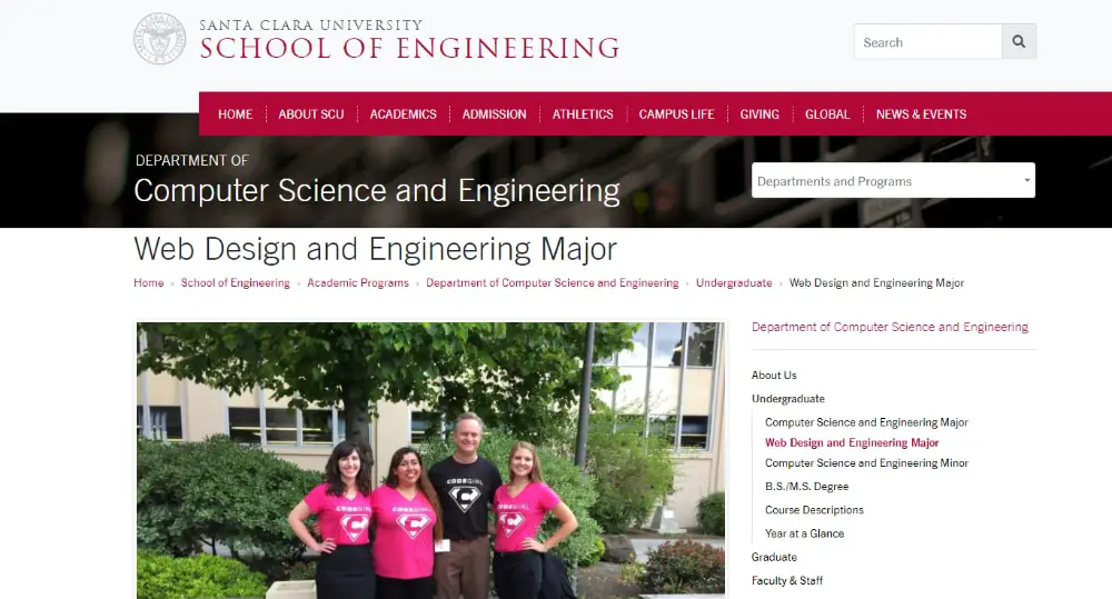 Best Website Design Schools in the USA: Santa Clara University