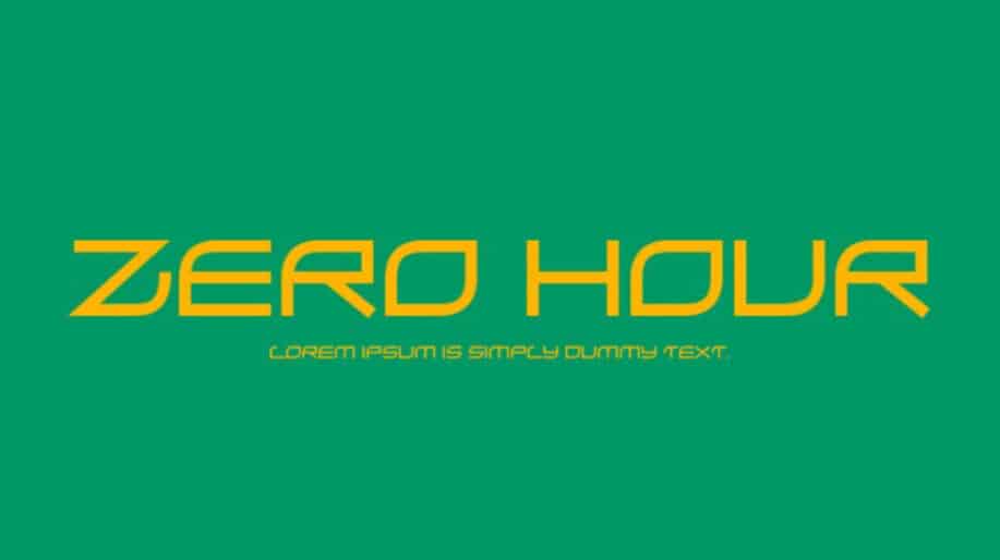 Zero Hour Font