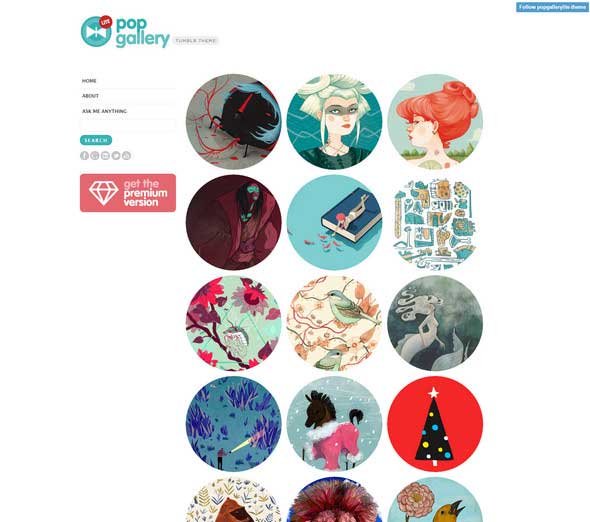 25 Pop Gallery Lite Tumblr Theme