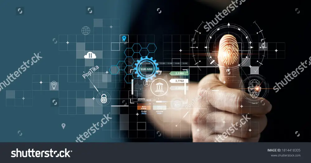 Free Stock Images to use for Website Hero Images: Biometric Technology Image with Dead Space