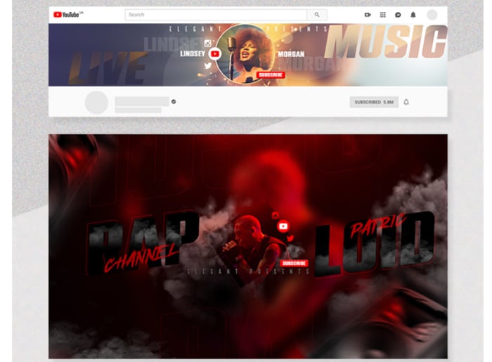 Music Channel – Youtube Channel Banners Template Set