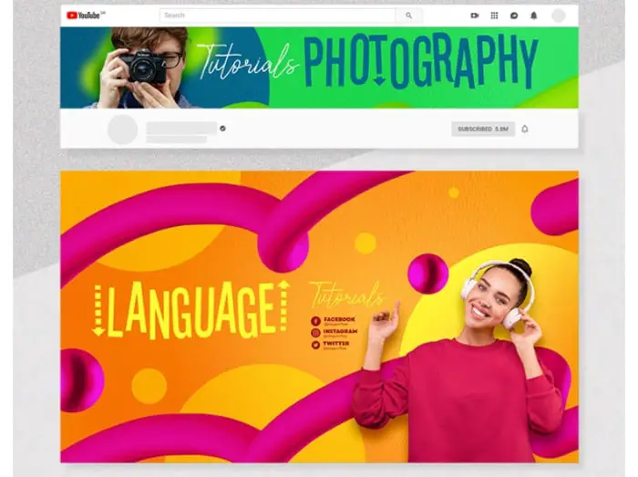 Tutorials – YouTube Channel Banners Template Set