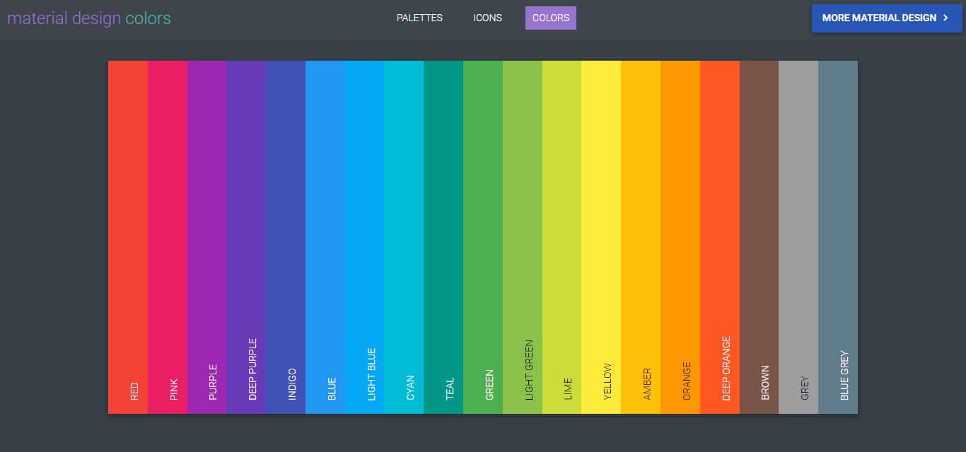 Material Design Colors - Material Palette