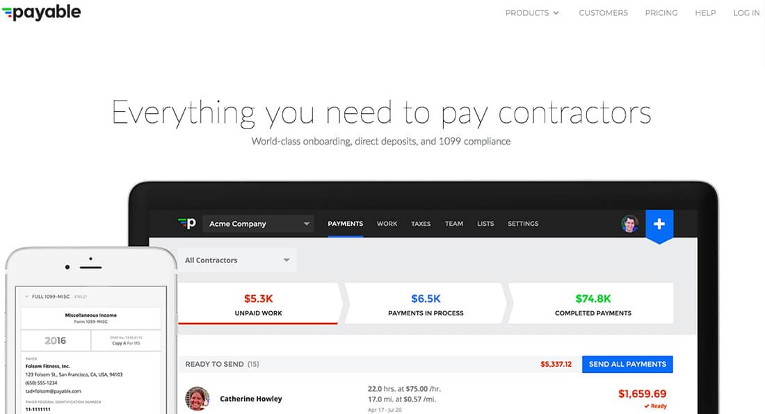 Payable Landing Page