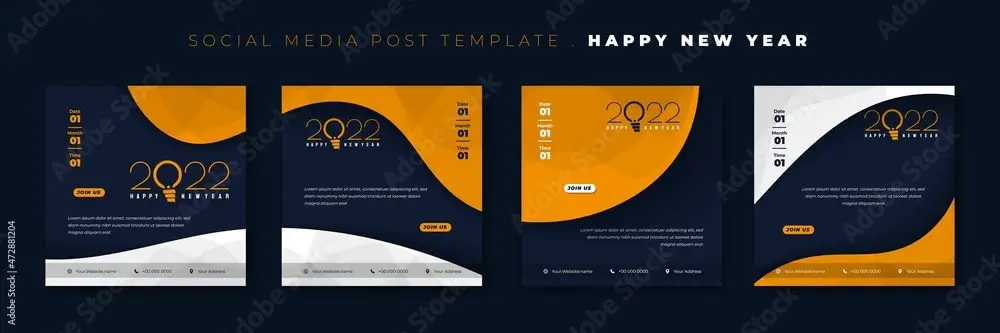 5. Adobe: Social Media Post Template with 2022 Typography