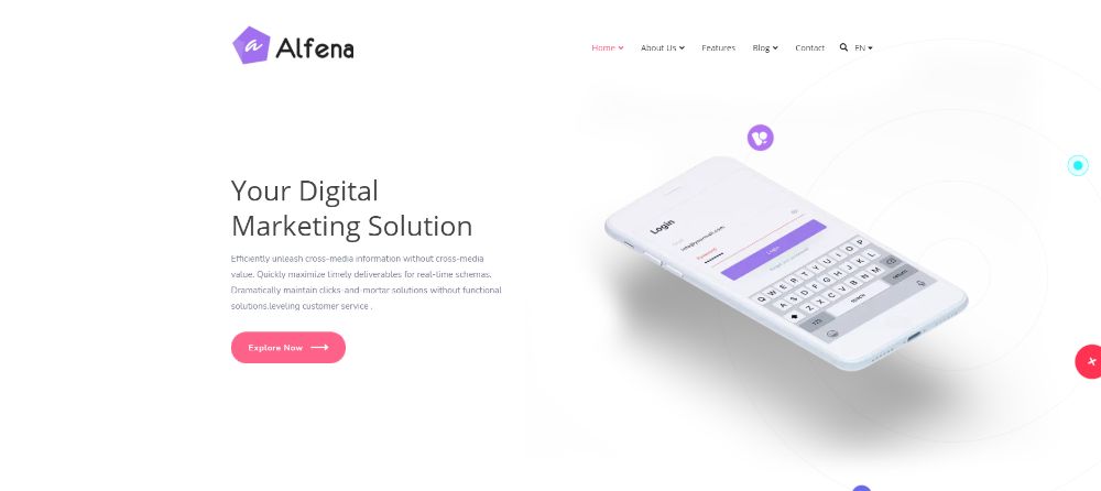 WordPress Themes for SAAS companies: Alfena