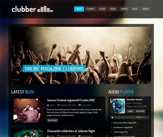 Clubber Events Production Website Templates