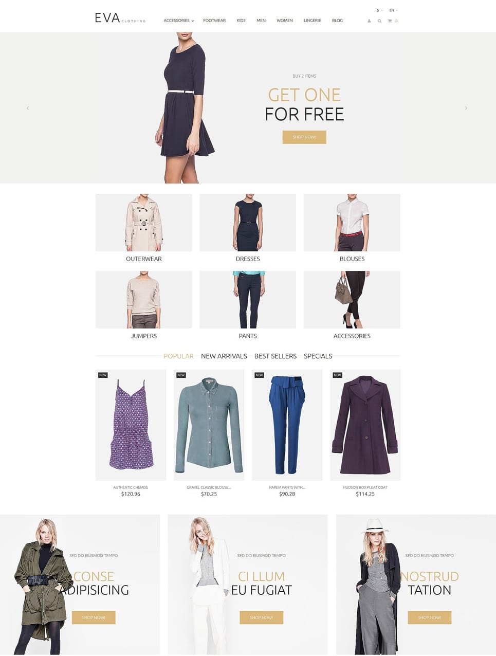  eva clothing PrestaShop theme