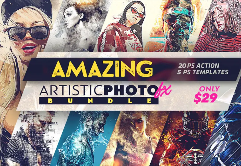 Amazing Artistic Photoshop Actions Bundle