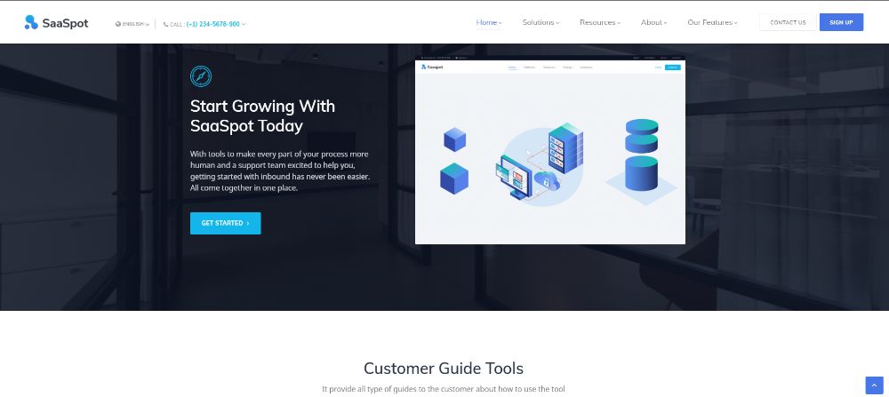 WordPress Themes for SAAS companies: SaasSpot