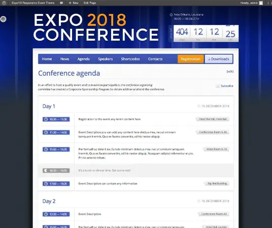  Expo18 Events Production Website Templates