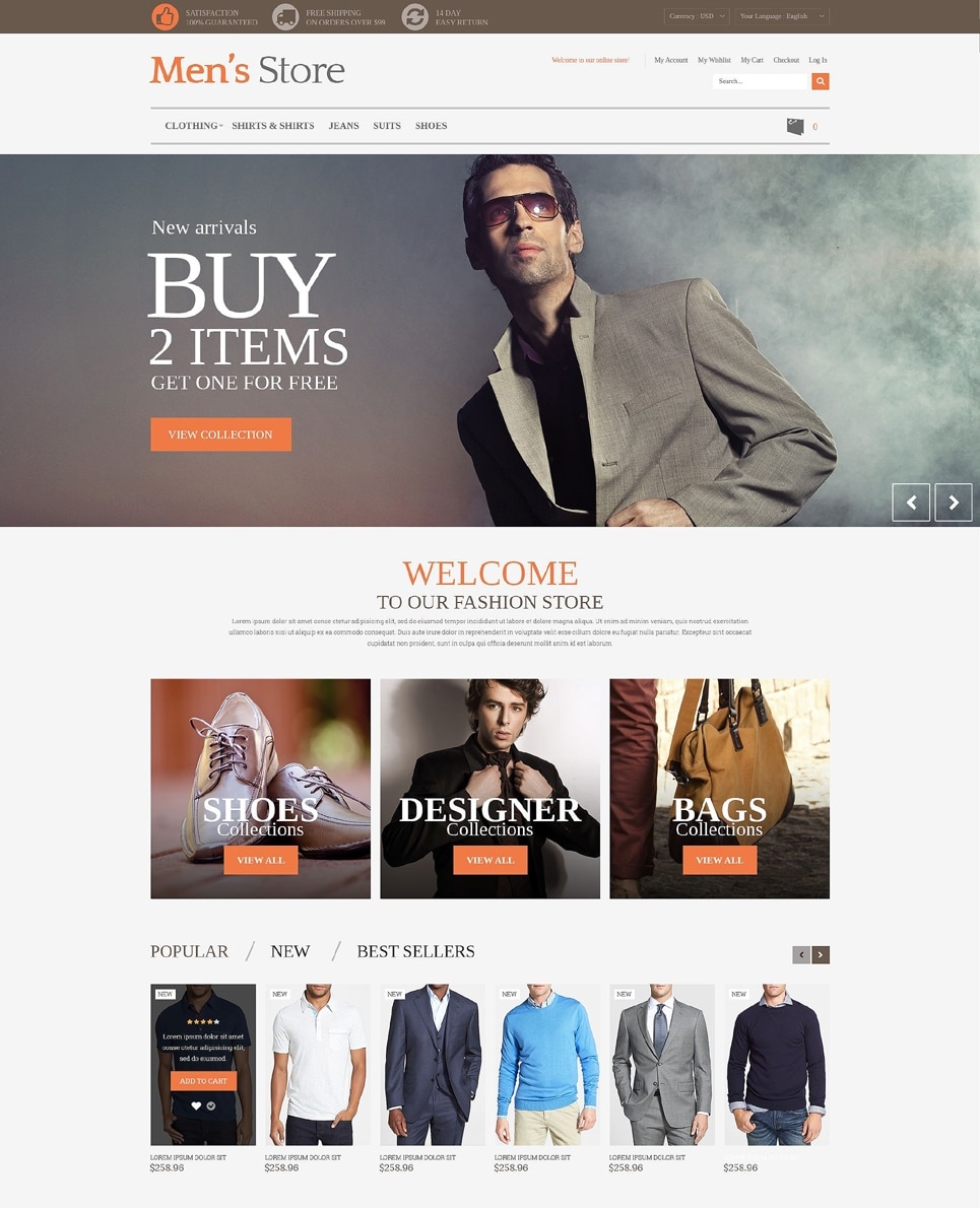  mens store prestashop theme