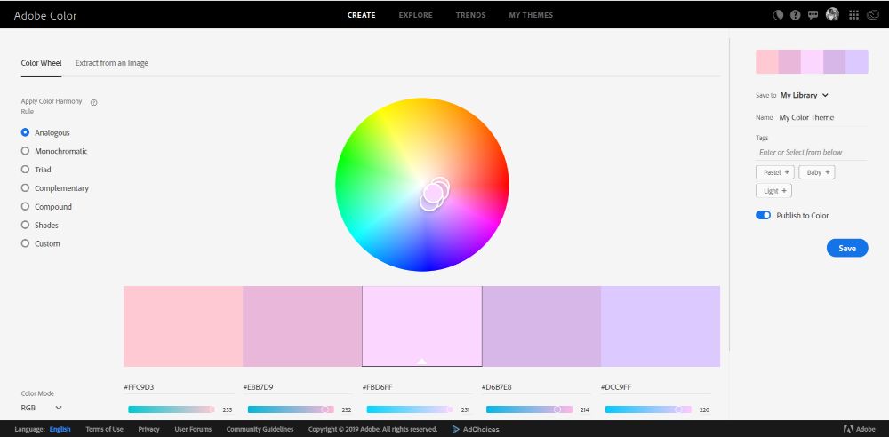 Adobe - Color Scheme Generators To Use in 2020