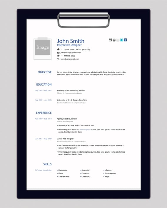  HTML Resume Template