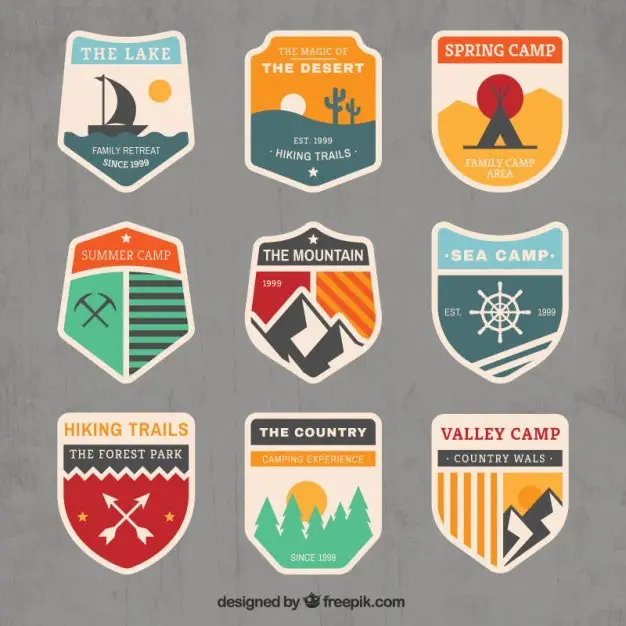 Adventure vintage Free Vector Badges