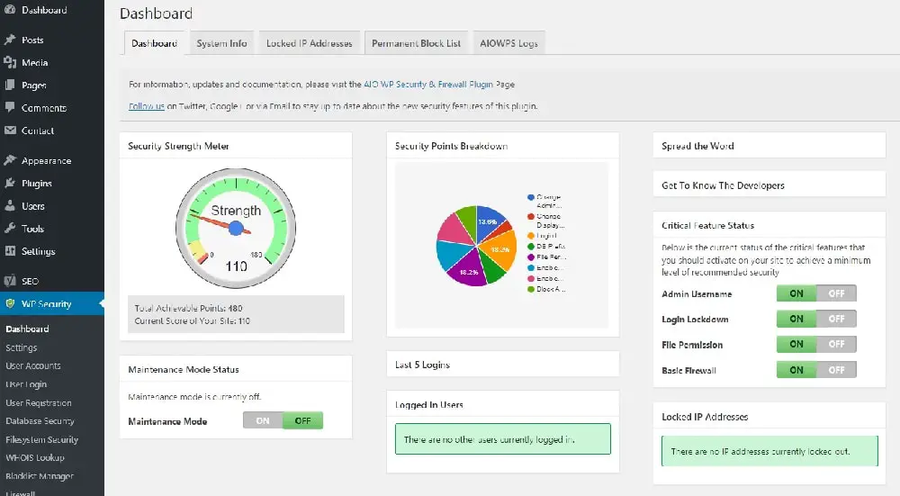 #4 - All In One WP Security & Firewall: WordPress Security Plugins