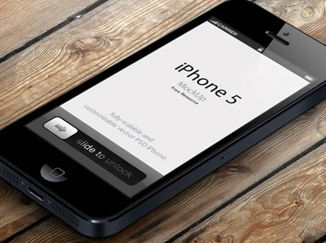 Angled iPhone 5 Free PSD