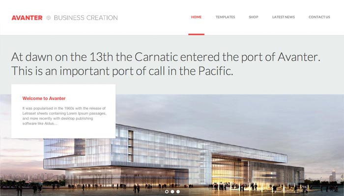 Avanter Corporate Architecture Theme