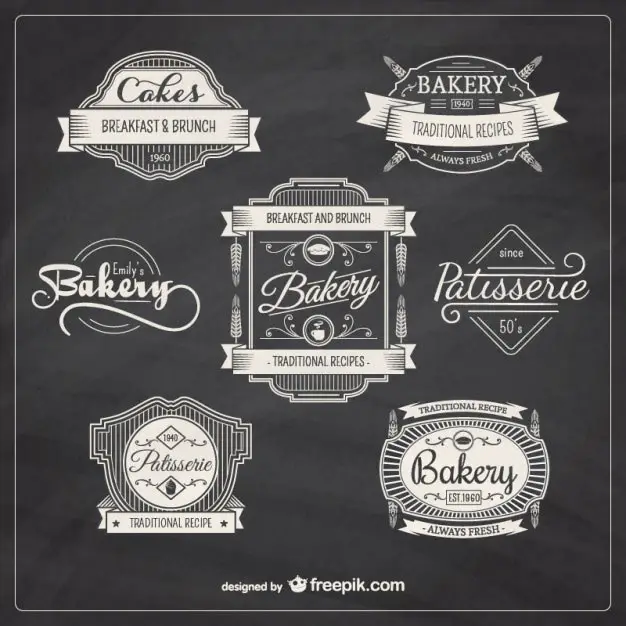 Bakery retro badges