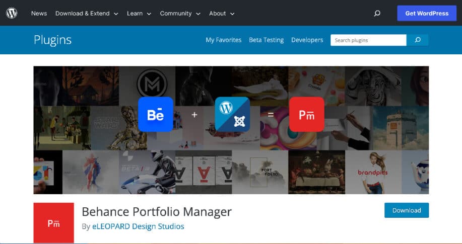 Behance Portfolio Manager Plugin