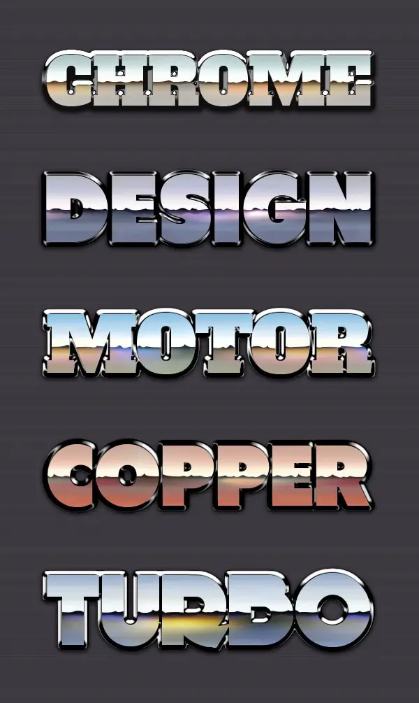 Chrome Reflection Text Styles Vol.1