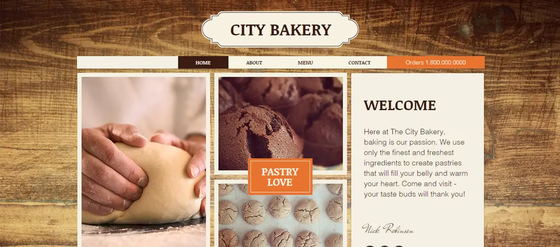 City Bakery Template Free Website Templates for Restaurants