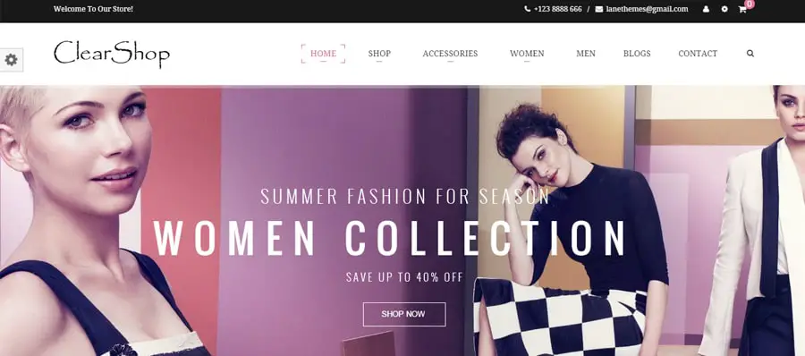 Clear Shop eCommerce WordPress Template