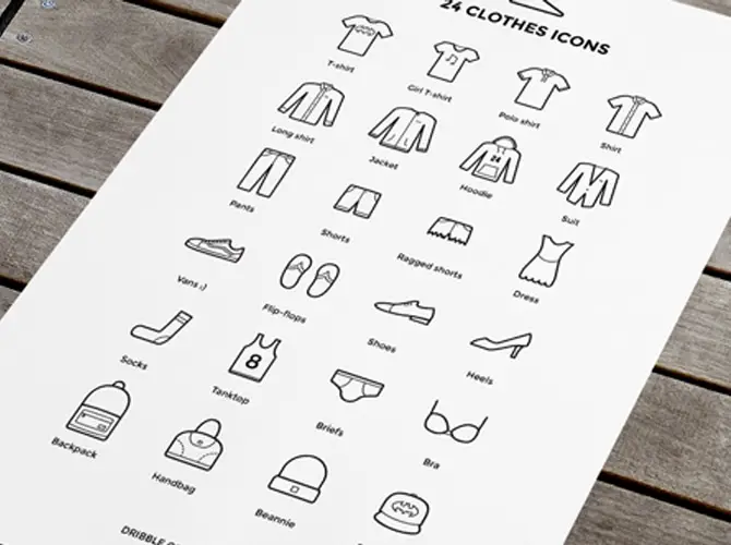 Clothing Icons Set Free PSD