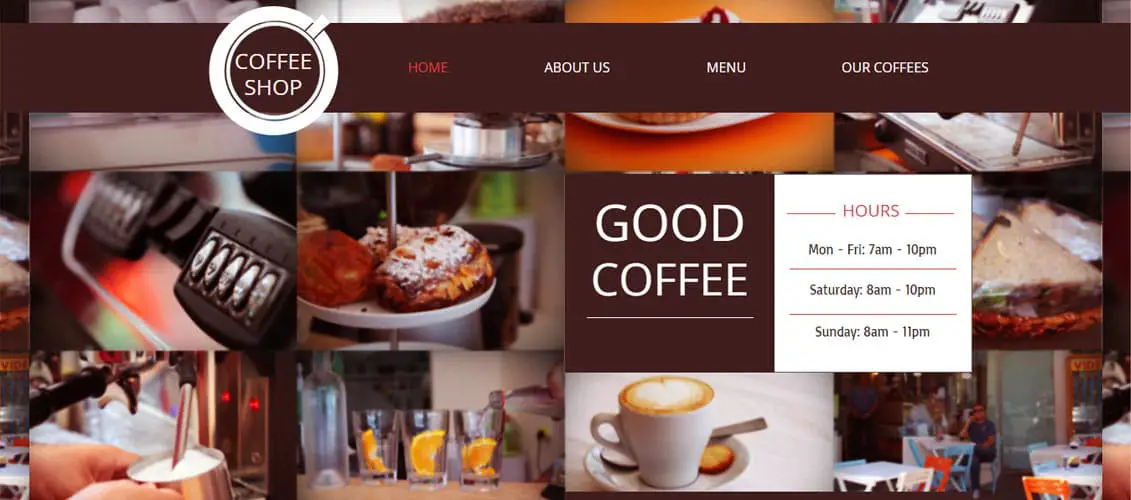 Coffee Shop Website Template