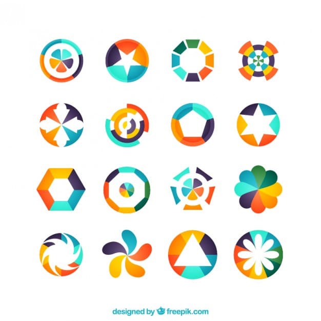 Colorful geometric logos