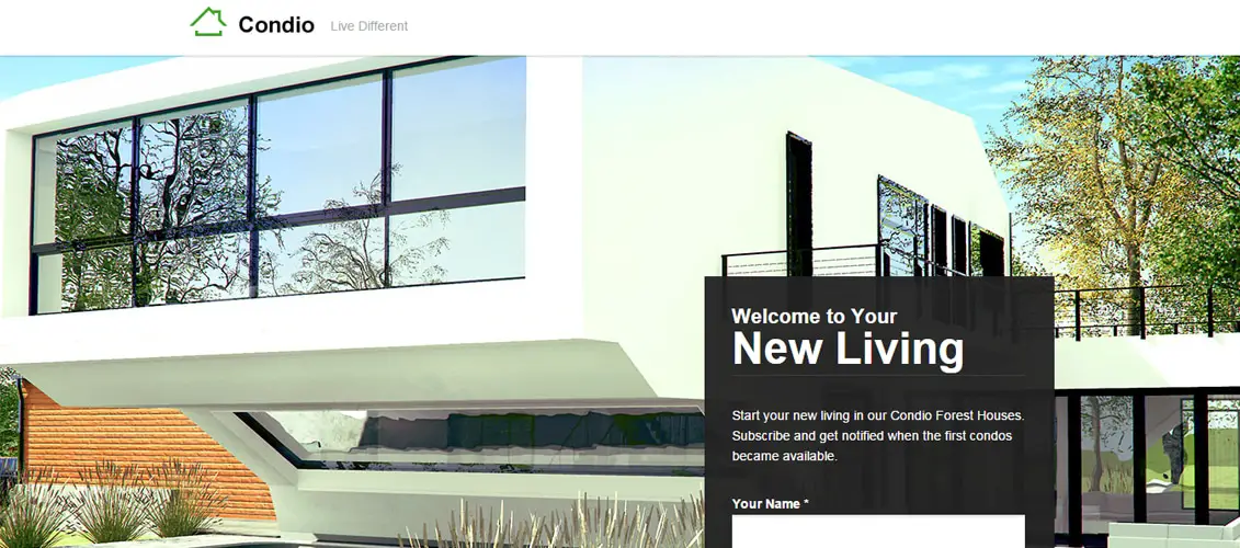 Condio - Real Estate Landing Page for Unbounce