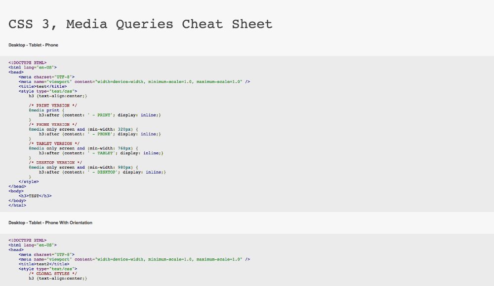 CSS3 Media Queries