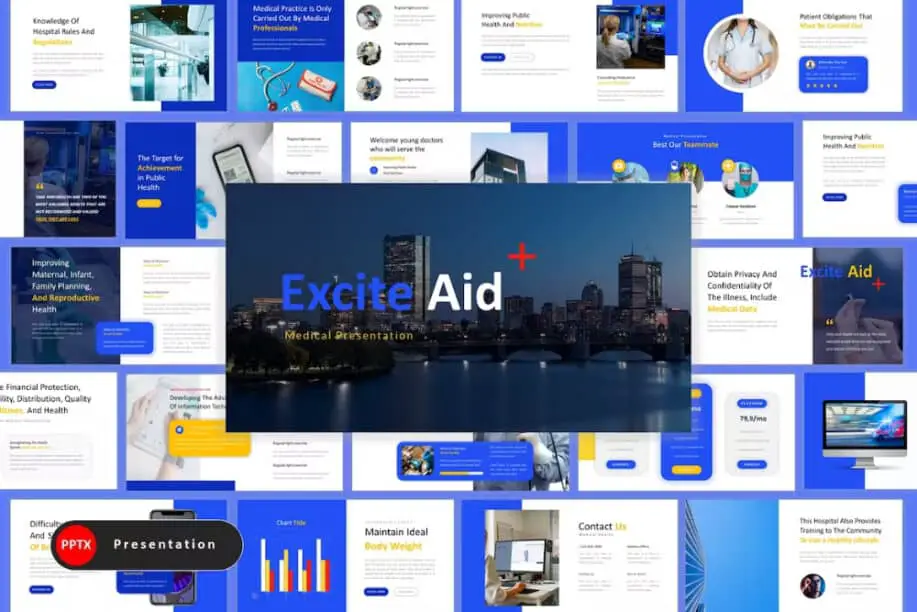 Best Nursing PowerPoint Template: Excite Aid