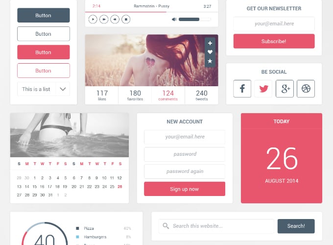 Eye Candy UI Kit Free PSD