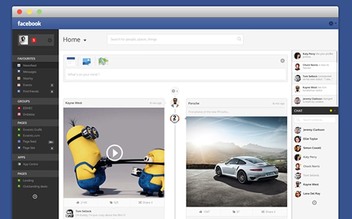 Facebook Social Network Designs