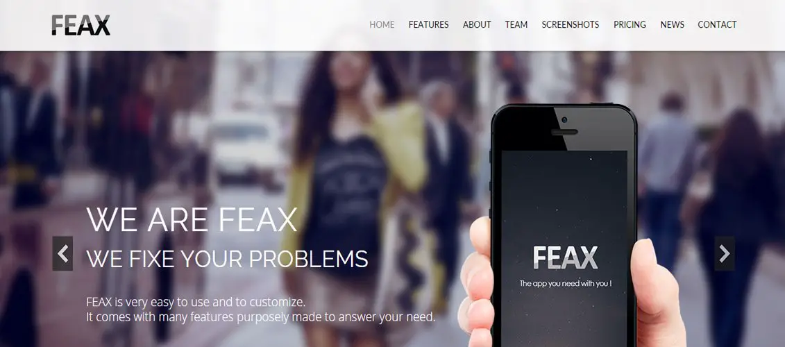 Feax - App Landing Page Template