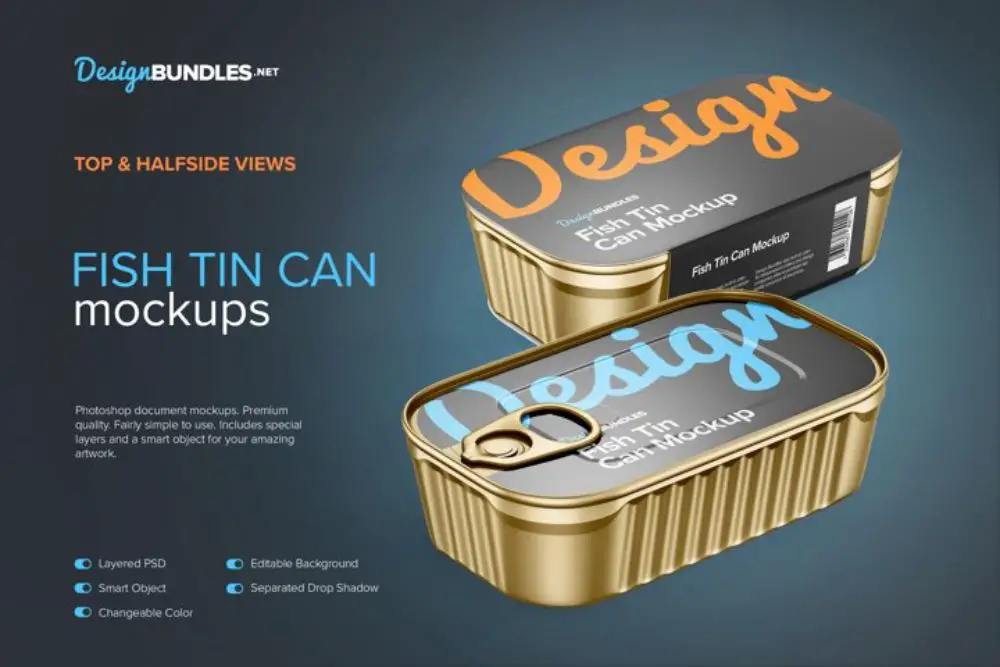 Fish Tin Can Product Mockup