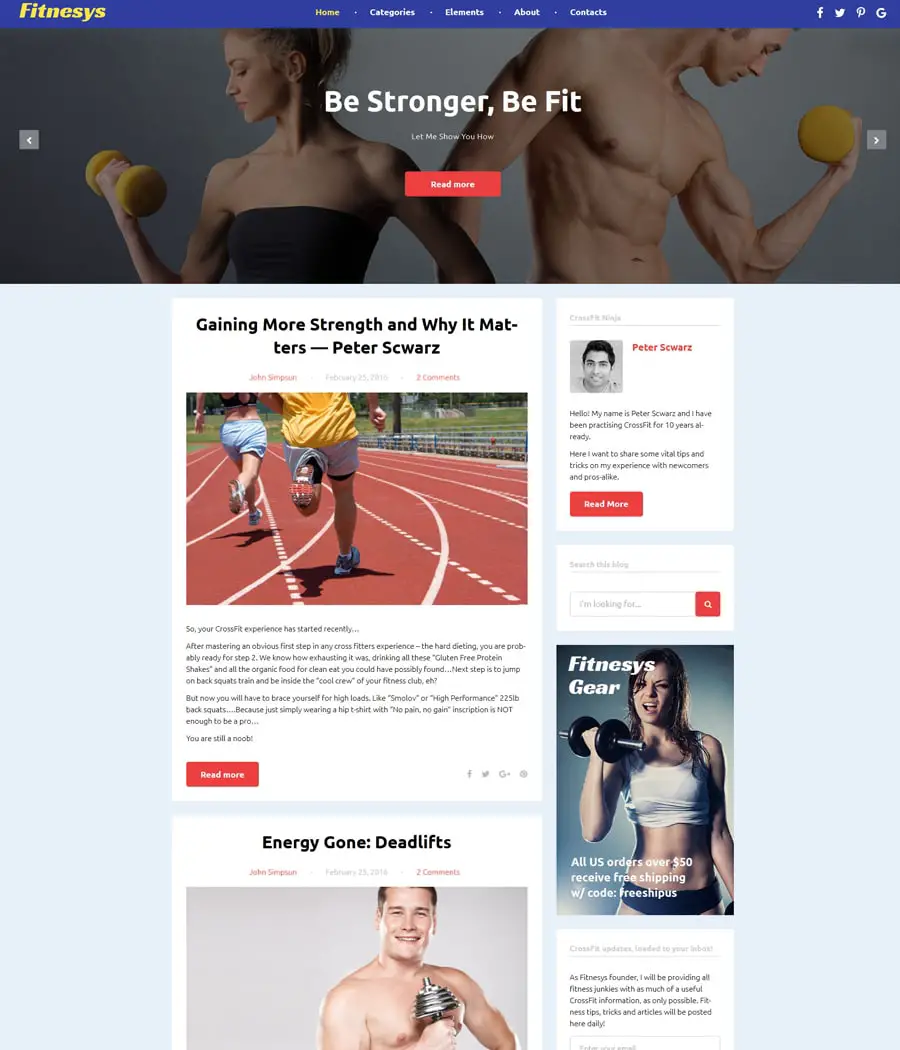 fitnesys-gpl wordpress theme