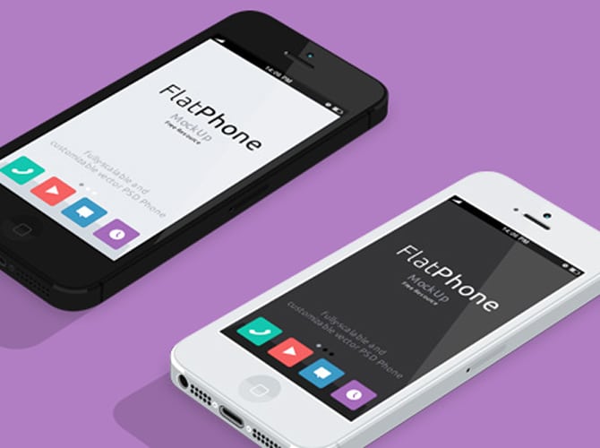 Flat Design iPhone5 Free PSD