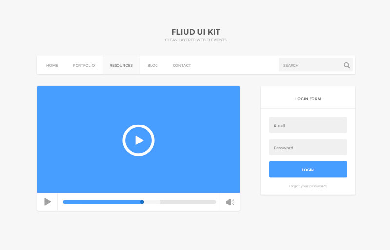 Fluid UI Kit Free PSD