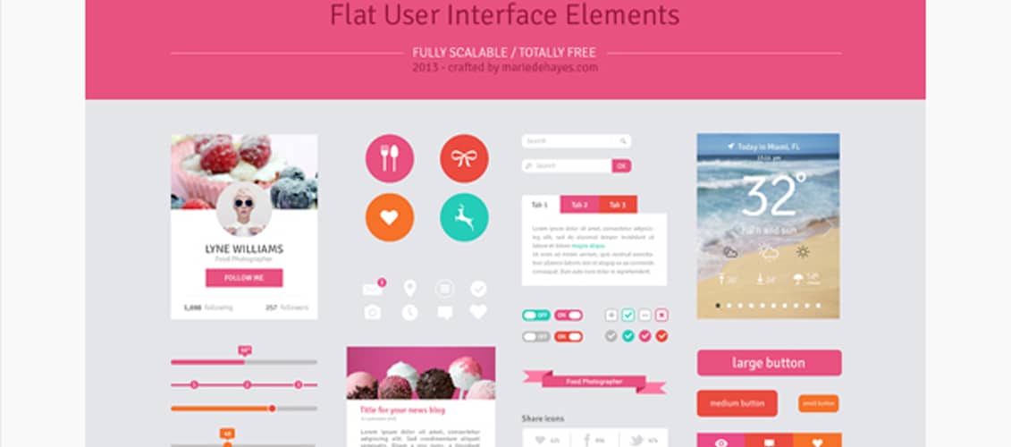 Freebie Flat Design User Interface Elements