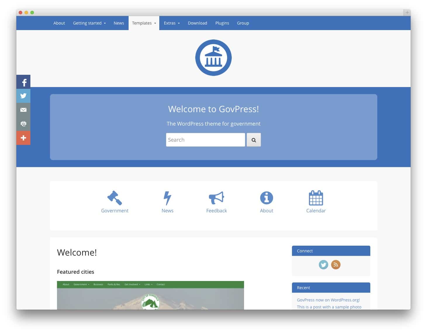 GovPress Free Bootstrap WordPress Theme