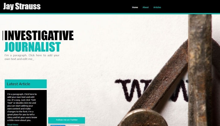 journalism template Marketing Website Templates