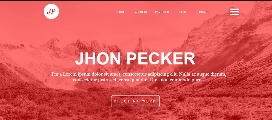 JP Portfolio One page Muse Template