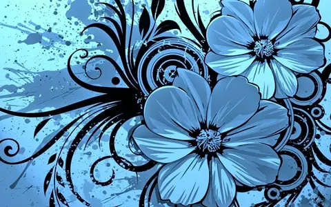 Keynote Blue Floral Theme