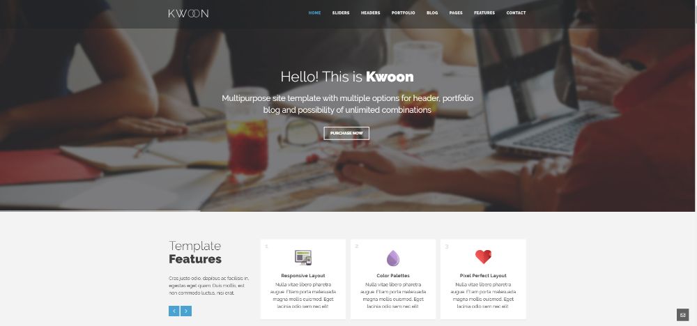 One-Page HTML Template -Kwoon