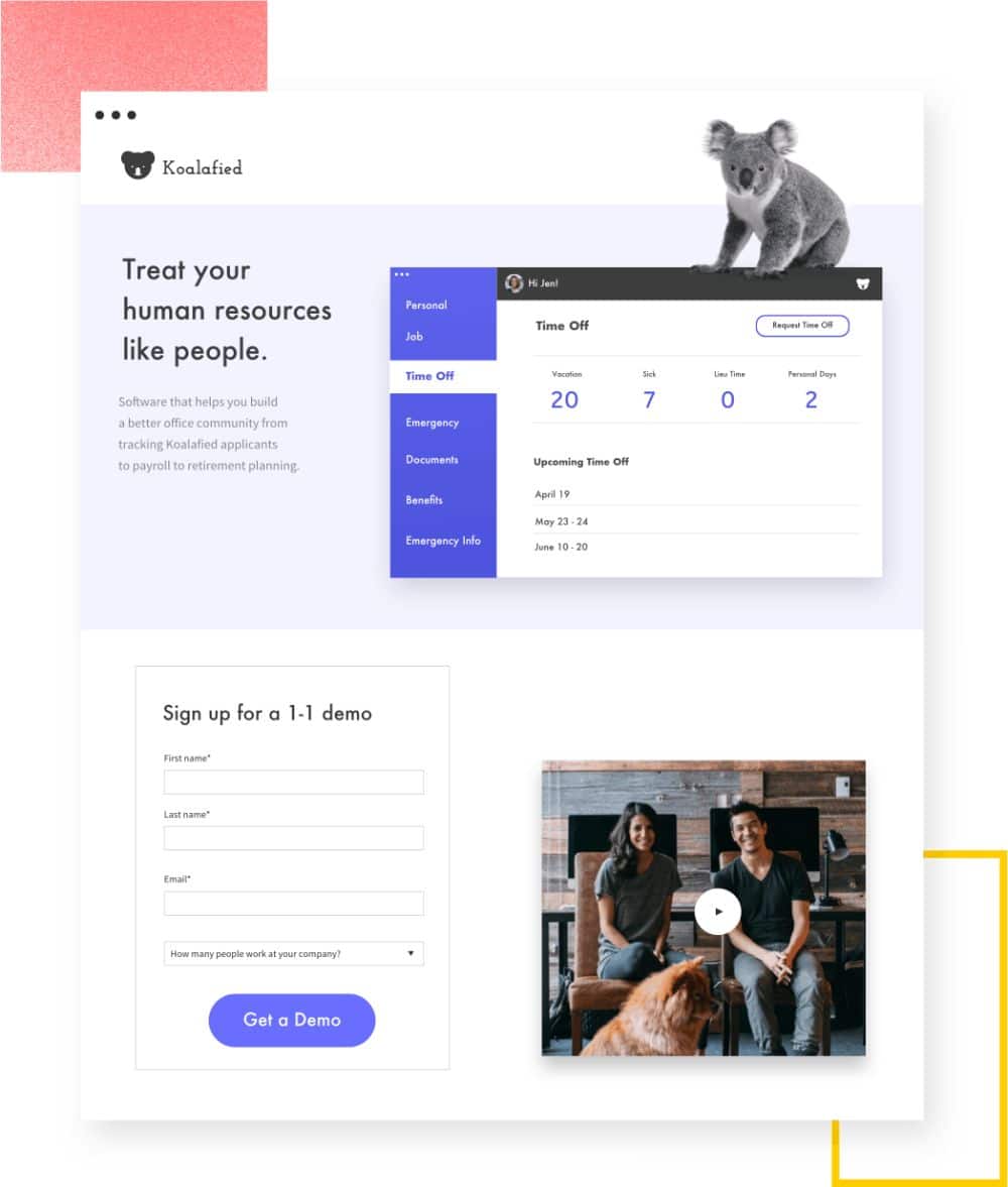 Landing page