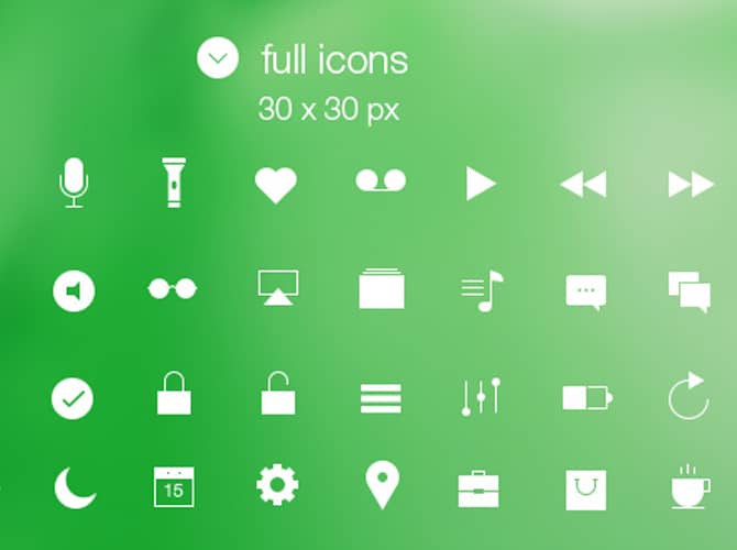 Line & Full iOS7 Icons Free PSD